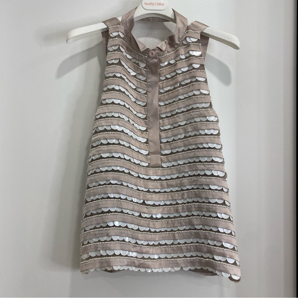 Emporio Armani silk top with beads